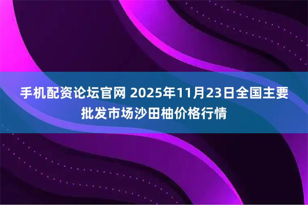 手机配资论坛官网 2025年11月23日全国主要批发市场沙田柚价格行情