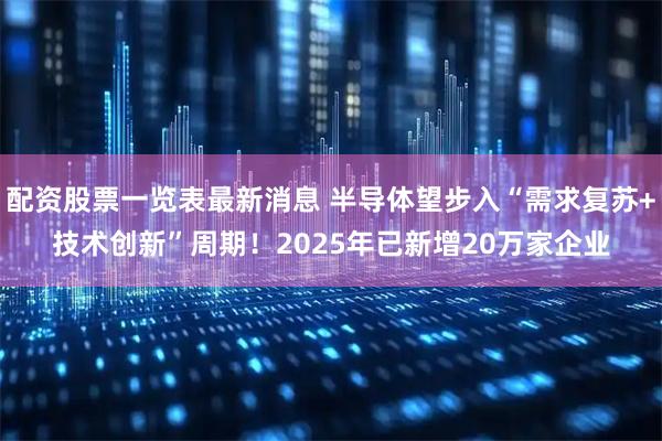 配资股票一览表最新消息 半导体望步入“需求复苏+技术创新”周期!2025年已新增20万家企业