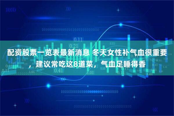 配资股票一览表最新消息 冬天女性补气血很重要，建议常吃这8道菜，气血足睡得香